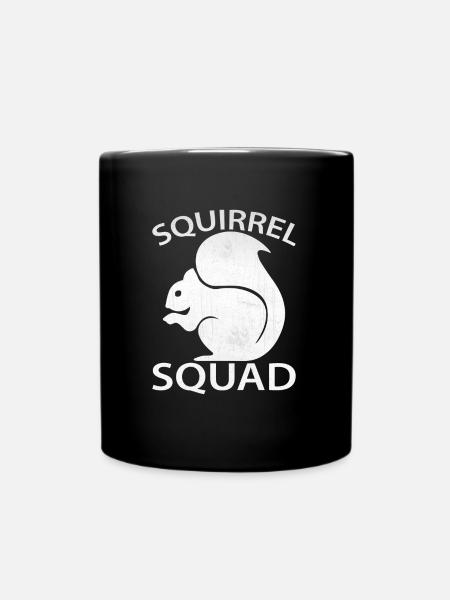 Squirrel Squad | Eichhörnchen Geschenkidee - Tasse einfarbig - Schwarz