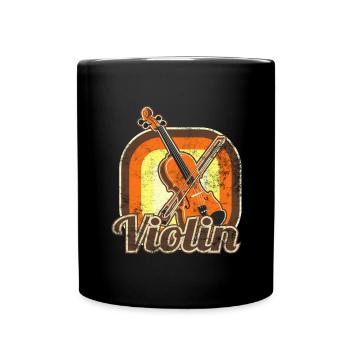 geige violine bratsche streichinstrument - Tasse einfarbig - Schwarz - Vorne