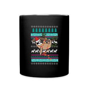 cadeau de noël pull paresseux - Mug uni - noir - Devant