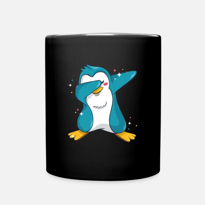 Dabbing Penguin - Full Colour Mug - black