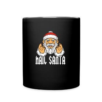 Santa Rock Metal Hail Devil Pommes fork gift - Full Colour Mug - black - Front