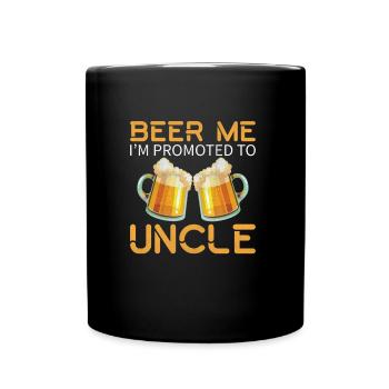 Bière moi je suis promu à l'oncle | Idée cadeau oncle - Mug uni - noir - Devant