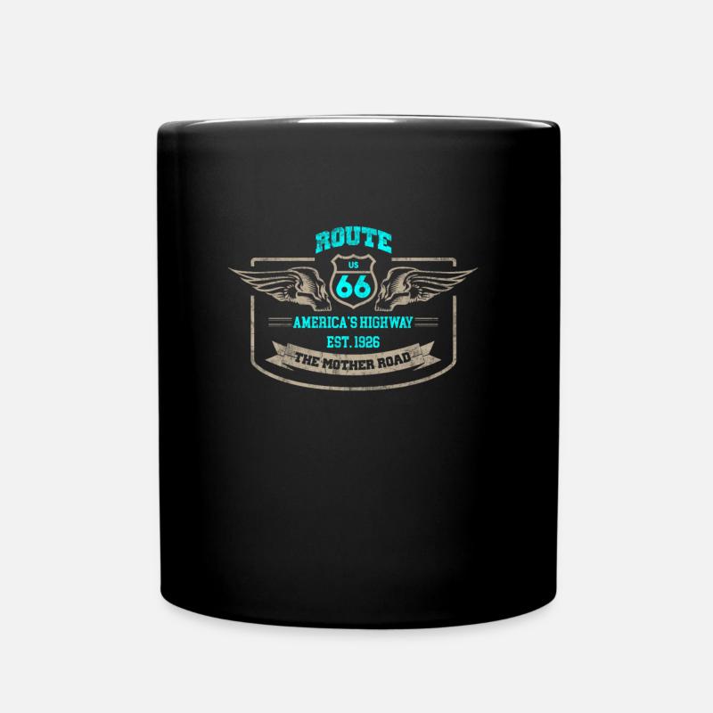 Route 66 America´s Highway - Tasse einfarbig - Schwarz