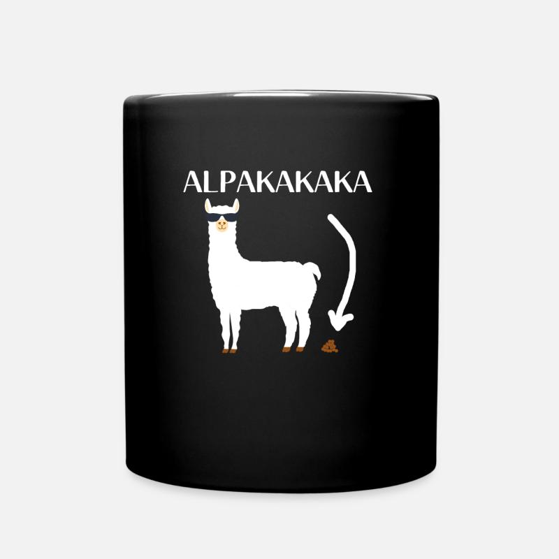 Alpaca Lama Jul Rolig Cool Present - Enfärgad mugg - svart