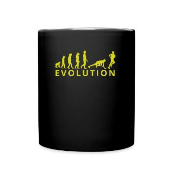 Evolution von einem Sportler - Tasse einfarbig - Schwarz - Vorne