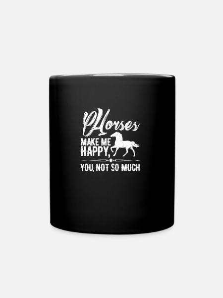 Cheval, chevaux, cheval, amour, cadeau, cavalière - Mug uni - noir