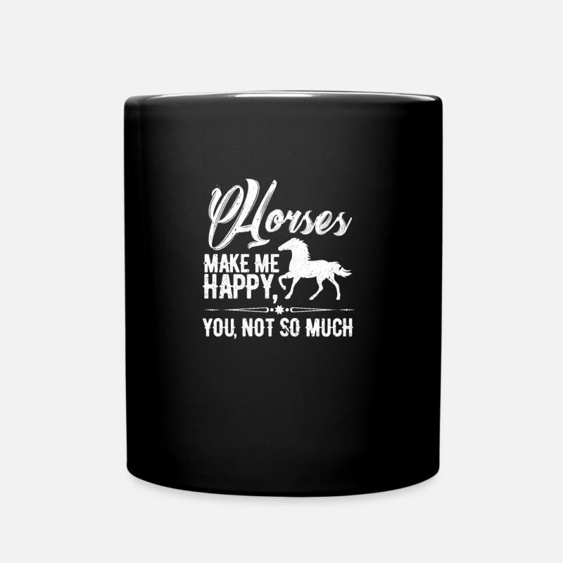 Cheval, chevaux, cheval, amour, cadeau, cavalière - Mug uni - noir