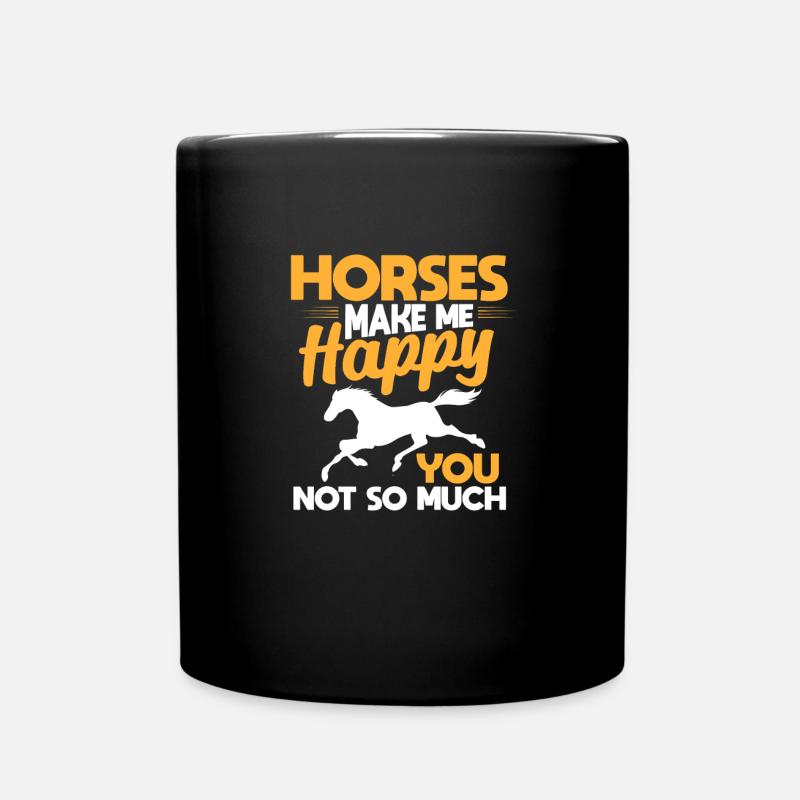 Cheval, chevaux, cheval, amour, cadeau, cavalière - Mug uni - noir