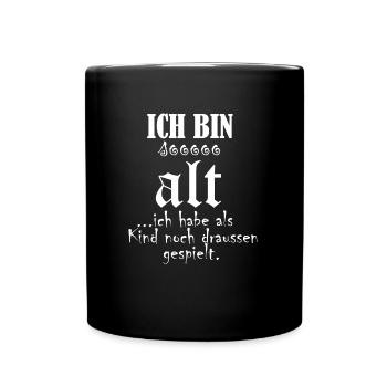 Geschenkidee Geburtstag alt werden - Tasse einfarbig - Schwarz - Vorne