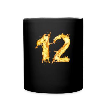 12 Geburtstag "yellow water splash" - Tasse einfarbig - Schwarz - Vorne