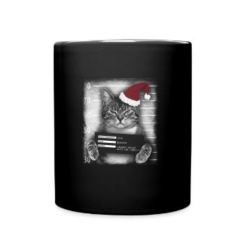 Christmas cat criminal - Full Colour Mug - black - Front