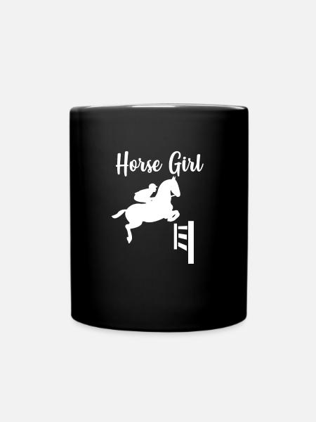 Cheval, chevaux, cheval, amour, cadeau, cavalière - Mug uni - noir