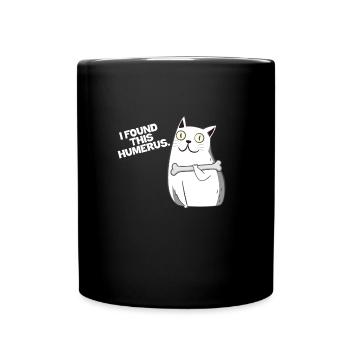 Katze Knochen Humerus - Tasse einfarbig - Schwarz - Vorne