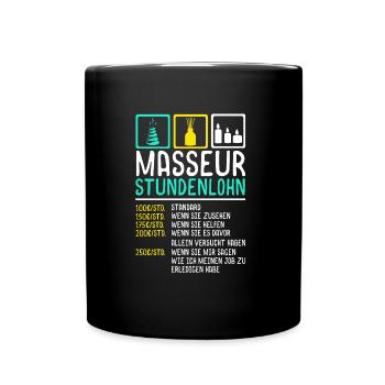 Masseur Salaire horaire - Mug uni - noir - Devant