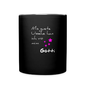 Schweizer Götti Geburt Schwanger Geschenk Eltern - Tasse einfarbig - Schwarz - Vorne