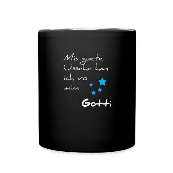 Schweizer Gotti Geburt Schwanger Geschenk Eltern - Tasse einfarbig - Schwarz - Vorne