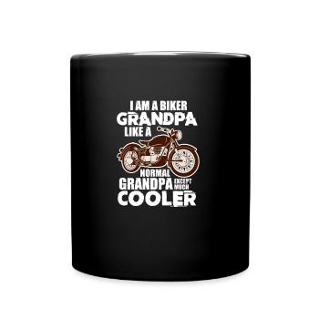 Biker Opa - Tasse einfarbig - Schwarz - Vorne