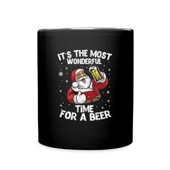 C'est le moment le plus merveilleux pour un Noël de bière - Mug uni - noir - Devant