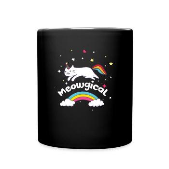 Meowgical - Magical Unicorn Cat - Full Colour Mug - black - Front