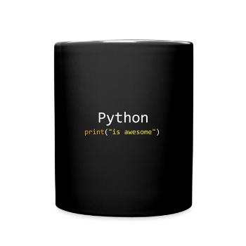 Python ist großartig - Tasse einfarbig - Schwarz - Vorne