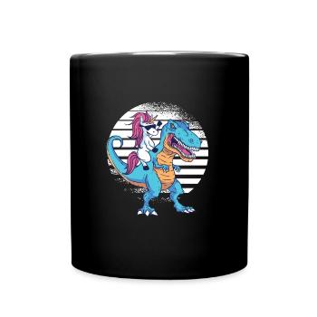 Licorne sur Dino T-Shirt Cadeau Dinosaure Trex - Mug uni - noir - Devant