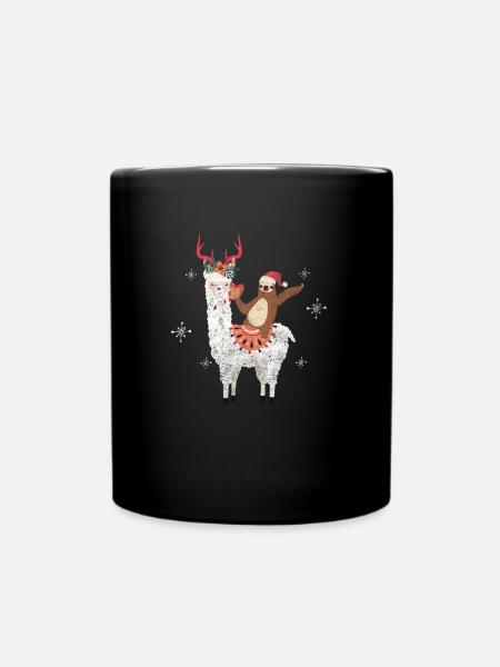 Cadeau drôle drôle de Noël d'alpaga lama - Mug uni - noir
