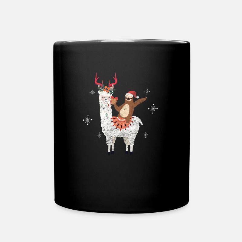 Alpaka Lama Weihnachten Lustig Cool Geschenk - Tasse einfarbig - Schwarz