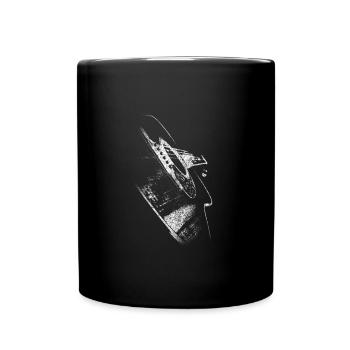 Rock Guitar Acoustic Guitar Music Retro Vintage - Full Colour Mug - black - Front