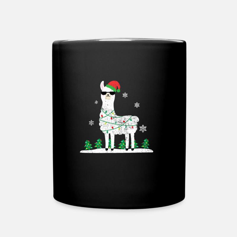 Alpaka Lama Weihnachten Lustig Cool Geschenk - Tasse einfarbig - Schwarz