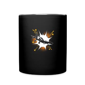 P36 Hawk WW2 fighter plane gift - Full Colour Mug - black - Front