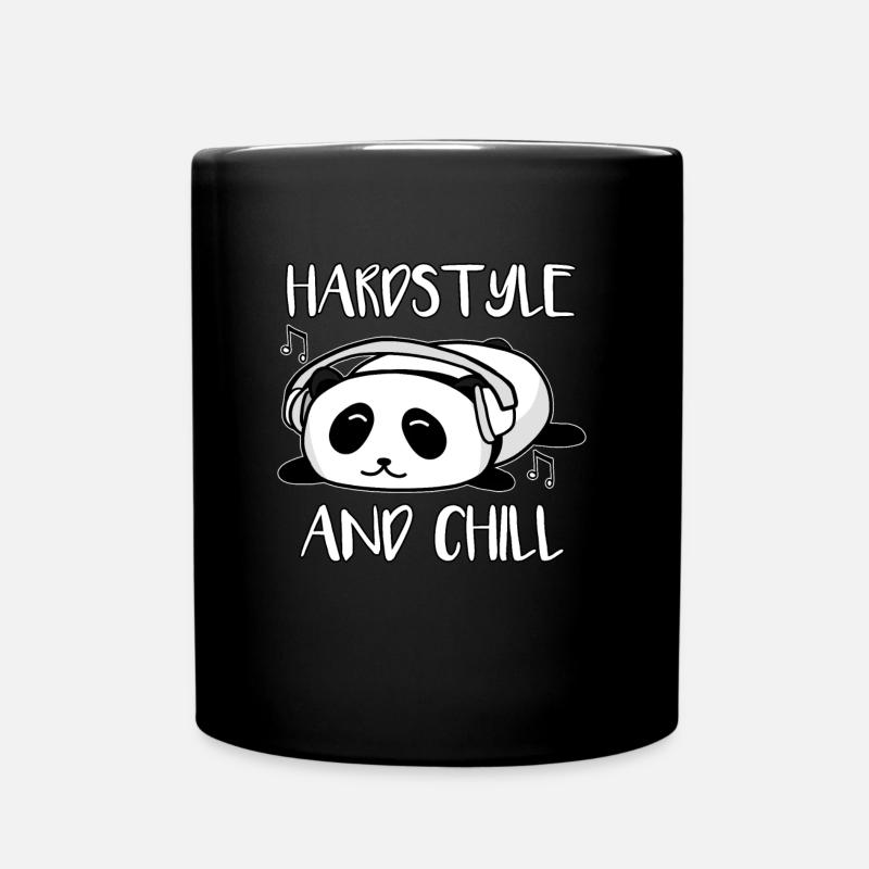 Cadeau animal ours de musique Hardstyle et Chill Panda - Mug uni - noir