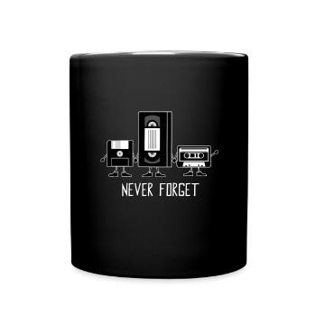 runder geburtstag geschenk kasette alt - Tasse einfarbig - Schwarz - Vorne