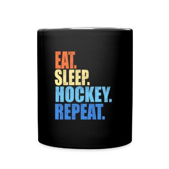 Eat Sleep Hockey Repeat - Full Colour Mug - black - Front