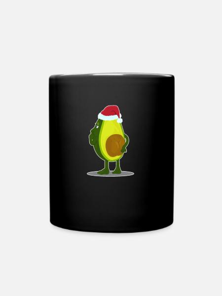 Avocado Merry Kissmyass Vegan Healthy Fat Gift - Full Colour Mug - black