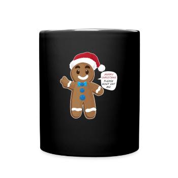 Lebkuchenmann Weihnachten Geschenk Santa Nikolaus - Tasse einfarbig - Schwarz - Vorne