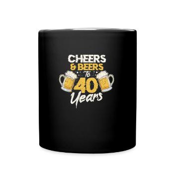 40. Geburtstag 40 Jahre Geburtstag Bier Geschenk - Tasse einfarbig - Schwarz - Vorne