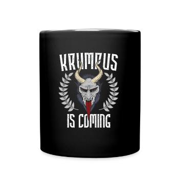 Krampus Kommt - Tasse einfarbig - Schwarz - Vorne