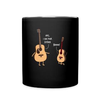 Vater Sohn Gitarre - Tasse einfarbig - Schwarz - Vorne