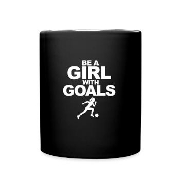 woman soccer sport - Full Colour Mug - black - Front