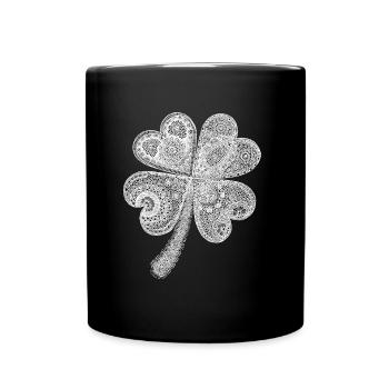 Trèfle blanc - Mug uni - noir - Devant