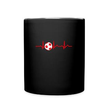 Mon coeur bat pour le football - maillot de foot - Mug uni - noir - Devant