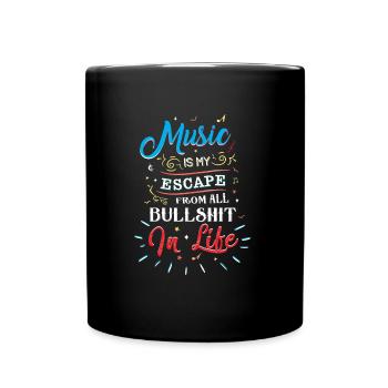 La musique est ma fuite de toute connerie - Mug uni - noir - Devant
