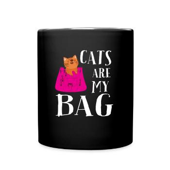 Cats are my bag - Tasse einfarbig - Schwarz - Vorne