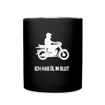 Ich hab öl im Blut - Tasse einfarbig - Schwarz - Vorne