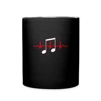 music = life musik ist leben musik = leben puls - Tasse einfarbig - Schwarz - Vorne