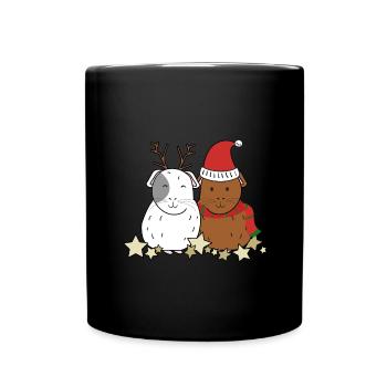 meerschweinchen weihnachten - Tasse einfarbig - Schwarz - Vorne