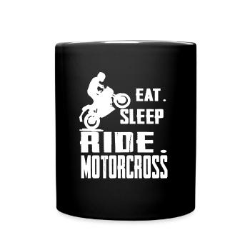 Motorcross - Tasse einfarbig - Schwarz - Vorne