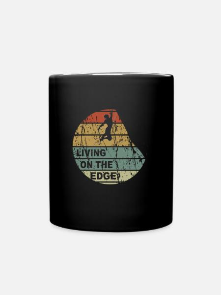 Vivre sur le bord - escalade, bloc, escalade - Mug uni - noir