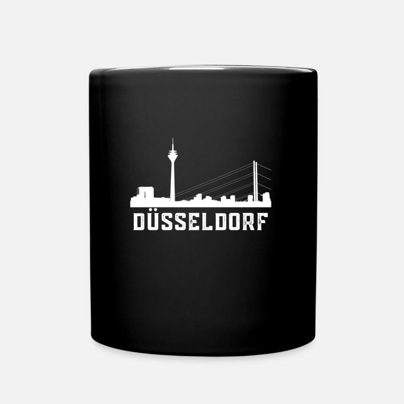 Dusseldorf skyline - Full Colour Mug - black