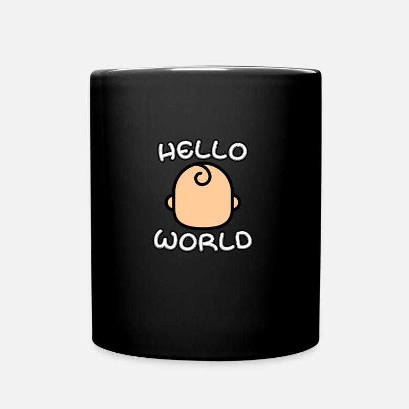 Baby say Hello World - Full Colour Mug - black